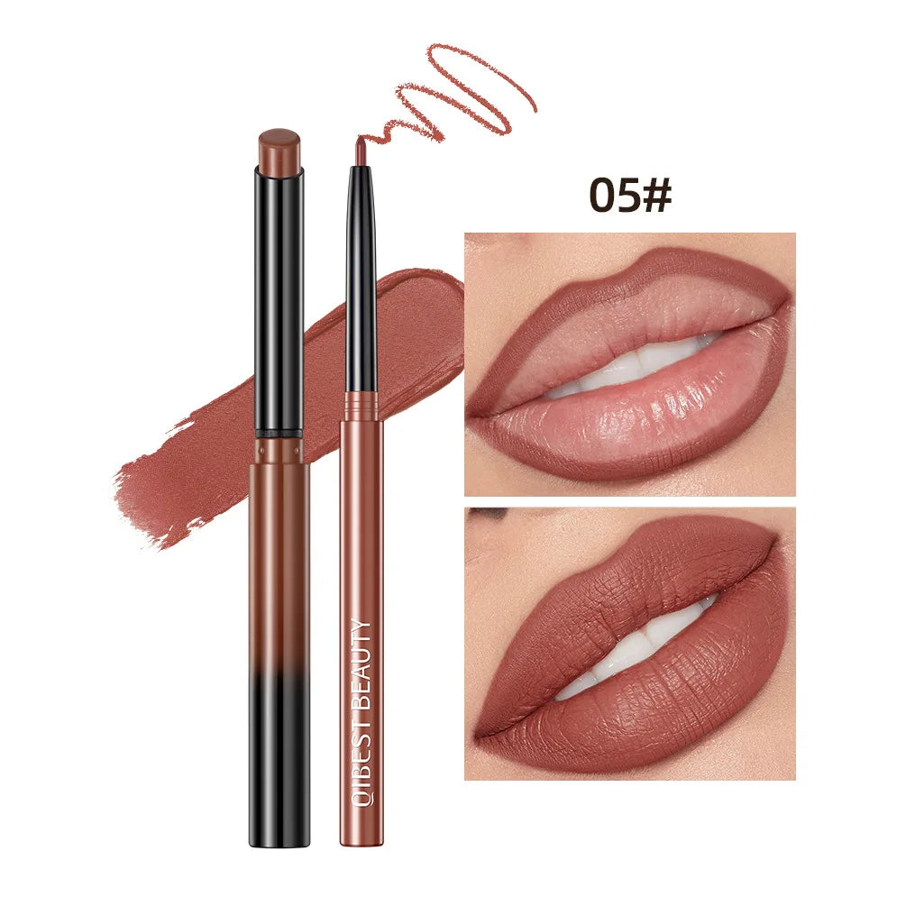 QIBEST Matte Lip Liner & Lipstick Set | Long-Lasting, Waterproof, Non-Fading Nude Lip Pencils |Smudge-Proof & Transfer-Resistant