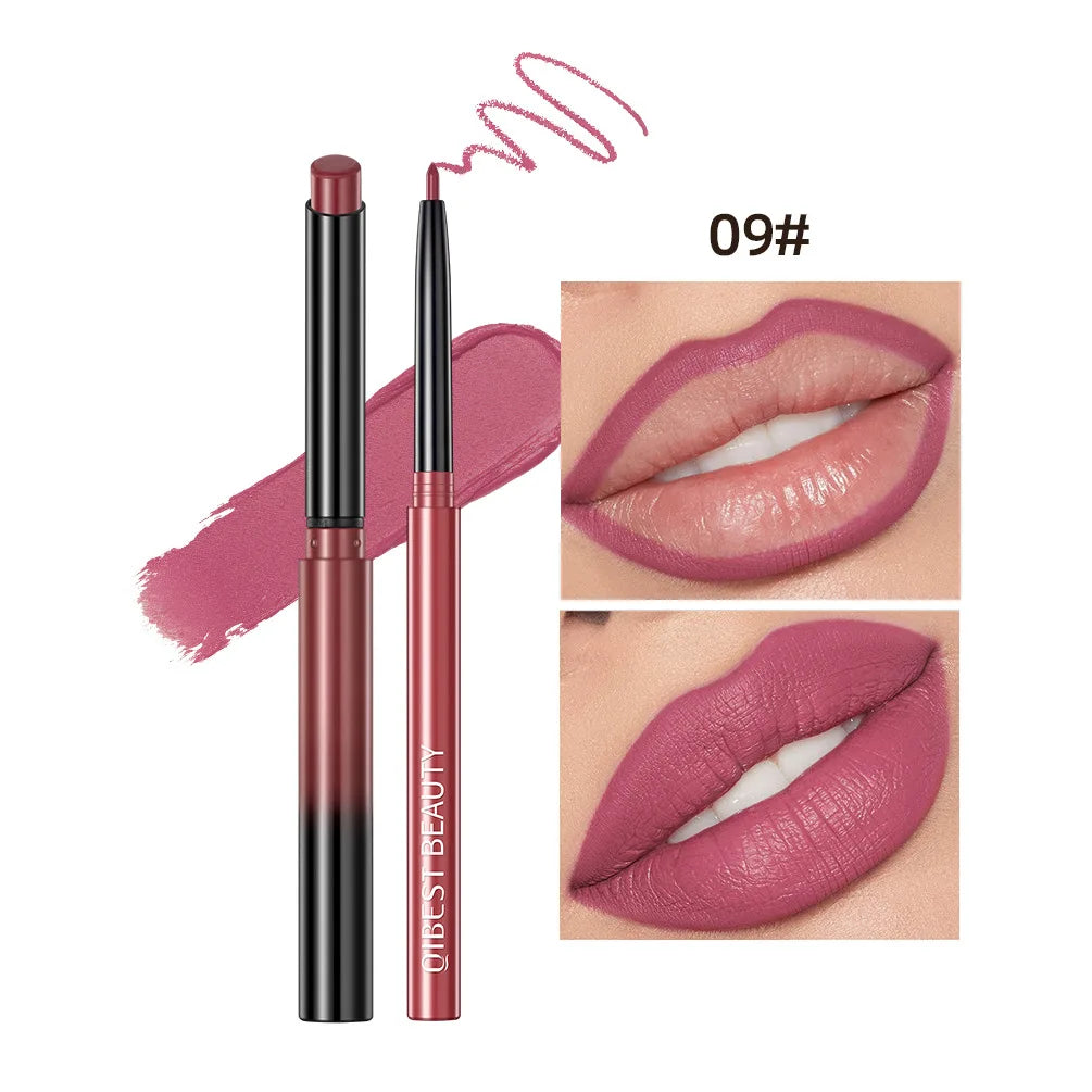 QIBEST Matte Lip Liner & Lipstick Set | Long-Lasting, Waterproof, Non-Fading Nude Lip Pencils |Smudge-Proof & Transfer-Resistant