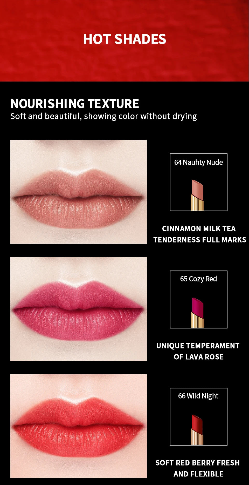 CHARMACY 16 Colors Waterproof Velvet Lipstick Easy To Wear Longstay Lip Stick Long-Lasting Matte Lip Makeup Cosmetic