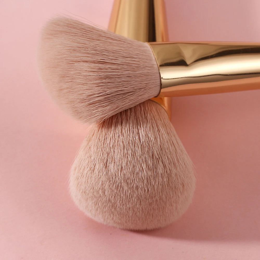 BEILI 15Pcs Rose Gold Makeup Brushes Pink Natural Goat Hair Foundation Powder Blush Eyeshadow Brush Set brochas maquillaje