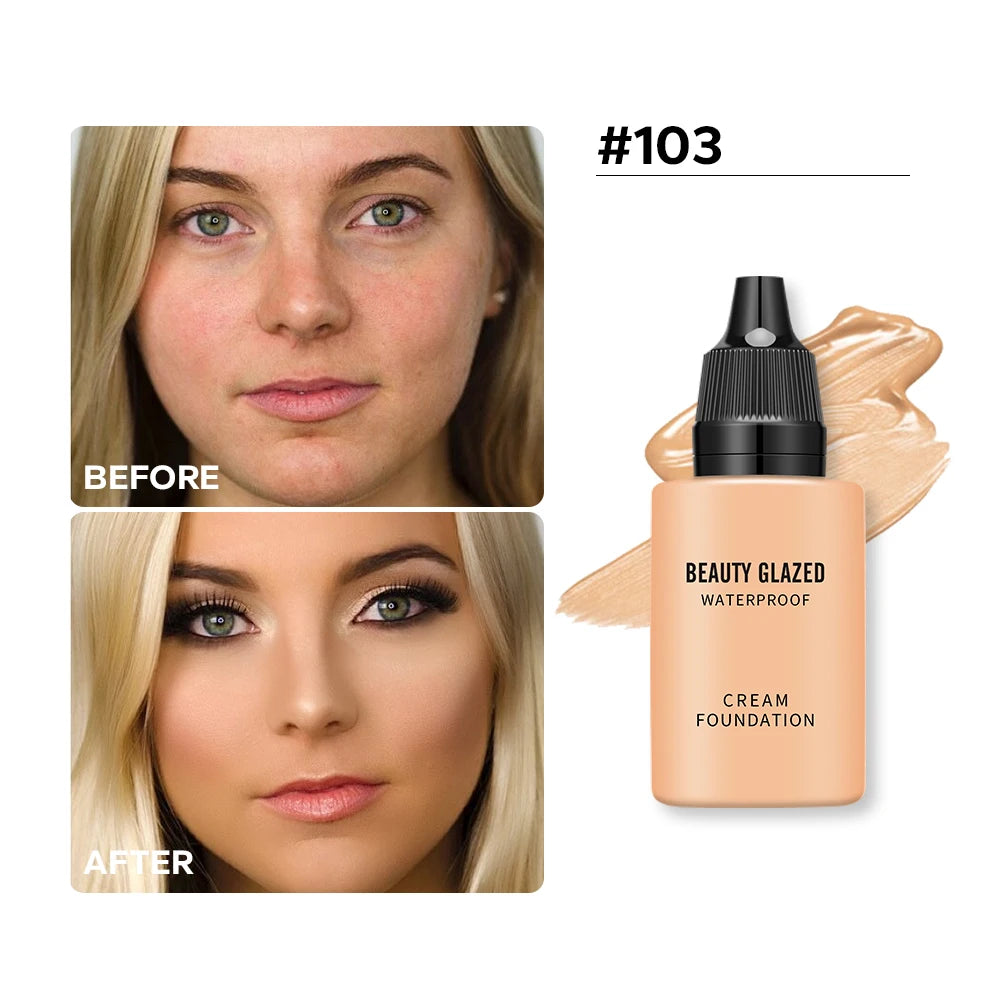 Flawless All Day: 9 Color Waterproof Concealer Foundation For Women Makeup Full Coverage Long Lasting Moisturizing