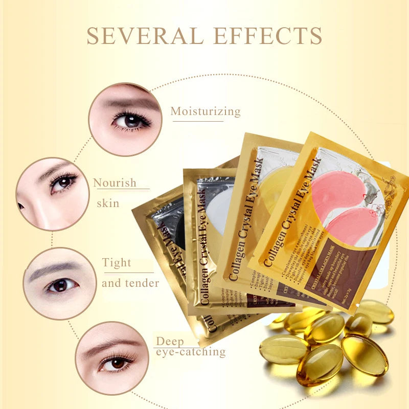 20Pcs=10Pairs Gold Collagen Crystal Eye Mask skincare Eye Patches Firming Moisturizing Nourishing Eye Skin Care Products