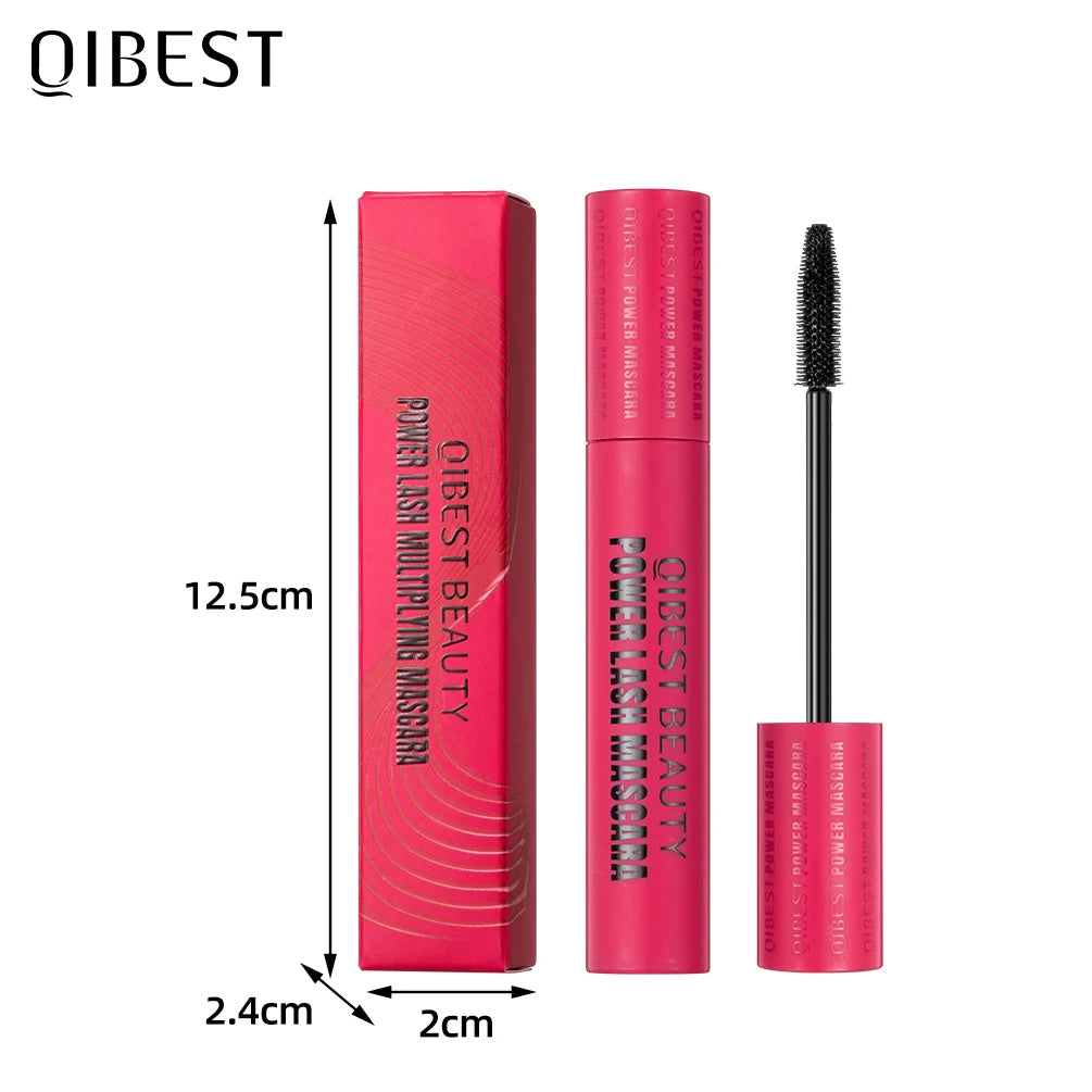 QIBEST 4D Mascara Waterproof Extra Volume Long -lasting Hyper-Curl Lengthening Eyelash Non-smudging Eyelashes Black Mascara