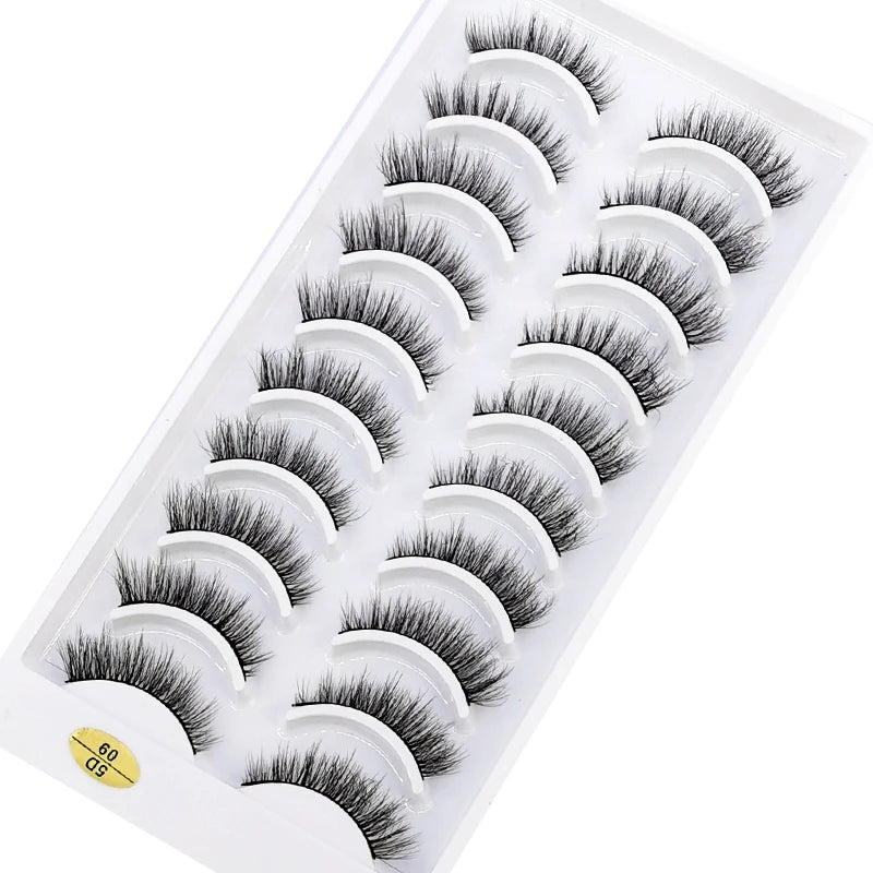 10 Pairs 3D Mink False Eyelashes Natural/Thick Eye Lashes  Fluffy Makeup Russian eyelahses Beauty Extension Reusable eyelashes