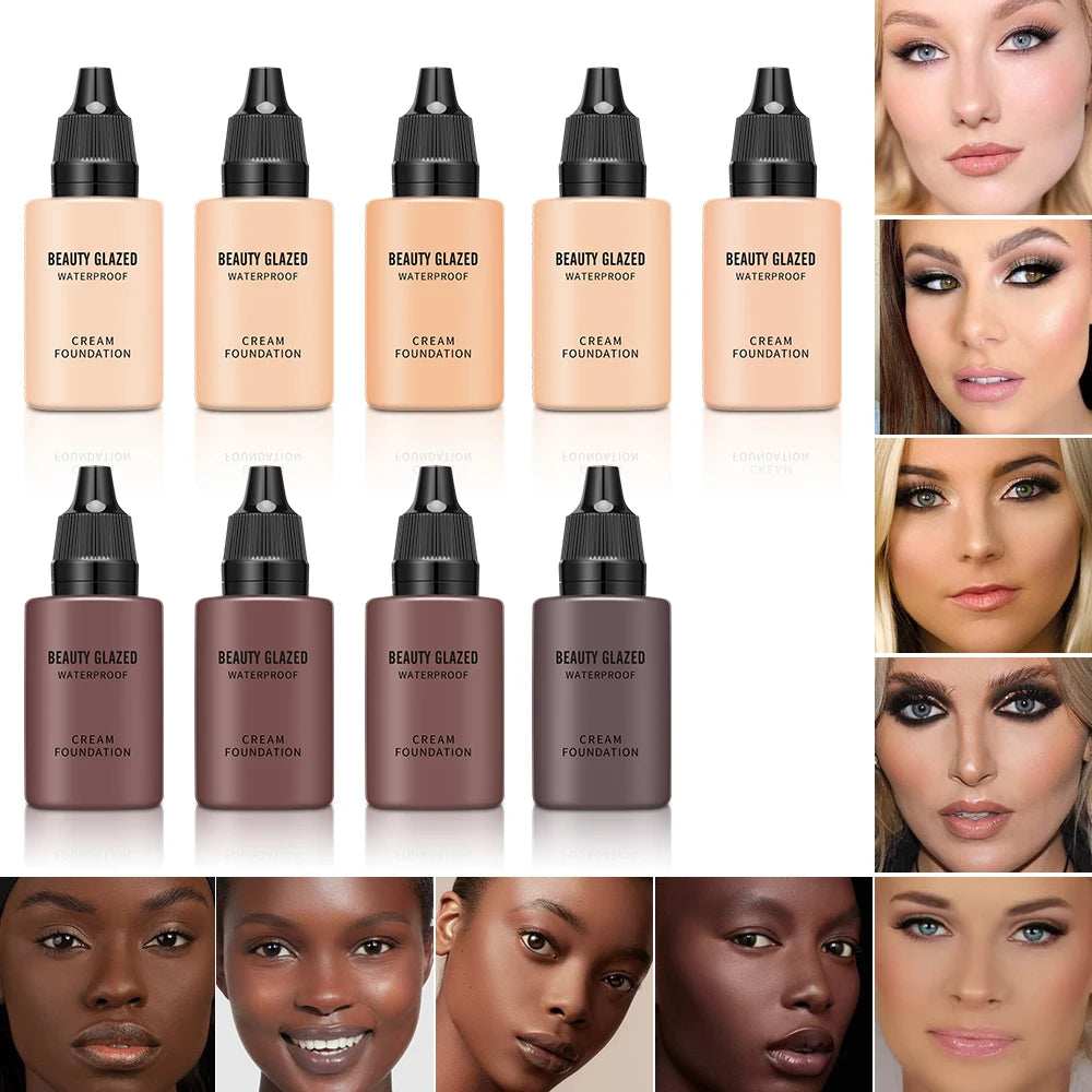 Flawless All Day: 9 Color Waterproof Concealer Foundation For Women Makeup Full Coverage Long Lasting Moisturizing