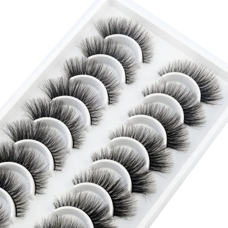 10 Pairs 3D Mink False Eyelashes Natural/Thick Eye Lashes  Fluffy Makeup Russian eyelahses Beauty Extension Reusable eyelashes