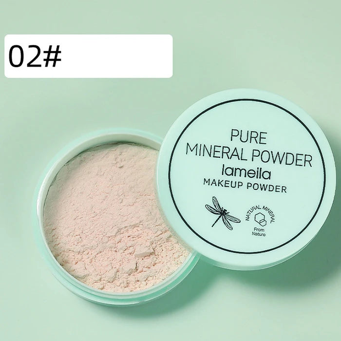 3 color facial loose powder, waterproof oil control honey powder, long-lasting makeup powder with powder puff