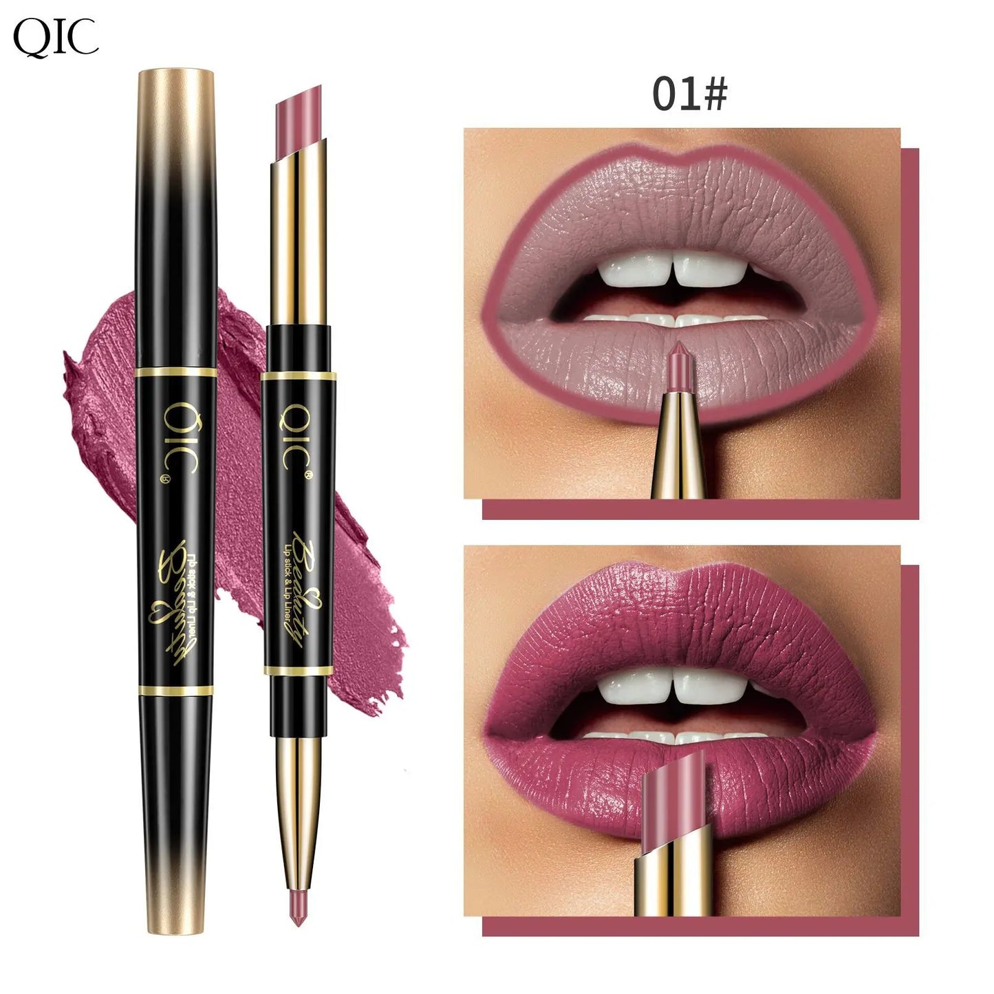 2 IN 1 Lip Liner Waterproof Matte Velvet Nude Lipstick Pencil Sexy Red Long Lasting Pink Purple Lipliner Makeup Cosmetics