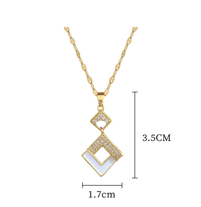 Stainless Steel Austrian Crystal Enamel Square Pendant Jewelry Sets Women African Costume Jewelry Maxi Necklace Earring Set