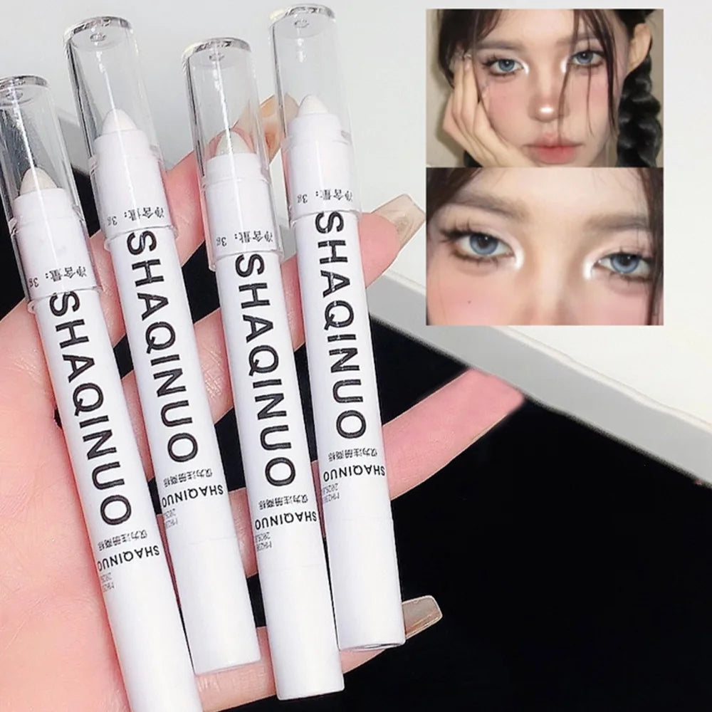 Matte Eyeshadow Stick White Eyeliner Shimmer Silver Highlighter Pen