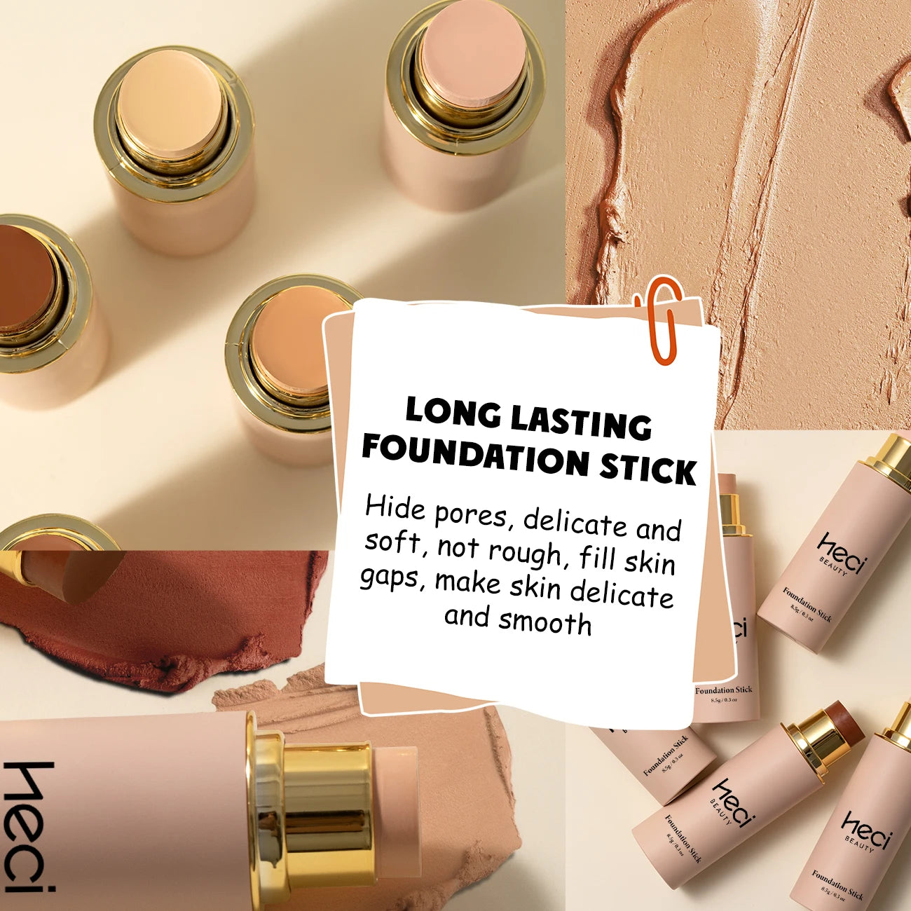 Foundations Makeup Waterproof Natural Matte Foundation Stick, Long-Lasting Oil-Control Lightweight High-End Creamy Makeup Stick