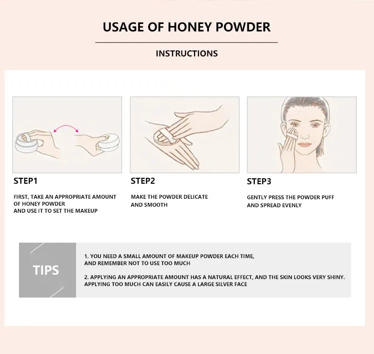 Gemeng Powder Makeup Setting Powder Durable Waterproof Sweat proof Makeup concealer Honey Powder