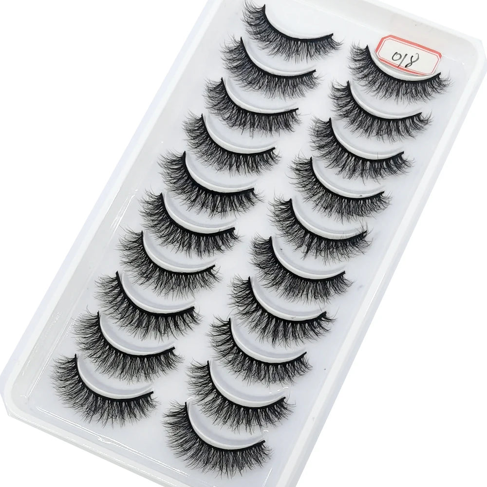 10 Pairs 3D Mink False Eyelashes Natural/Thick Eye Lashes  Fluffy Makeup Russian eyelahses Beauty Extension Reusable eyelashes