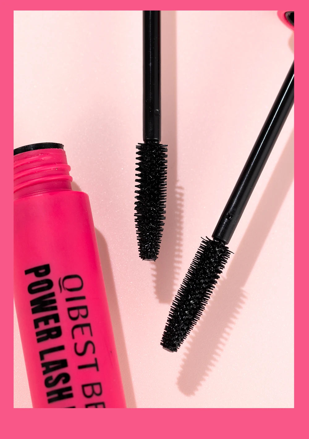 QIBEST 4D Mascara Waterproof Extra Volume Long -lasting Hyper-Curl Lengthening Eyelash Non-smudging Eyelashes Black Mascara