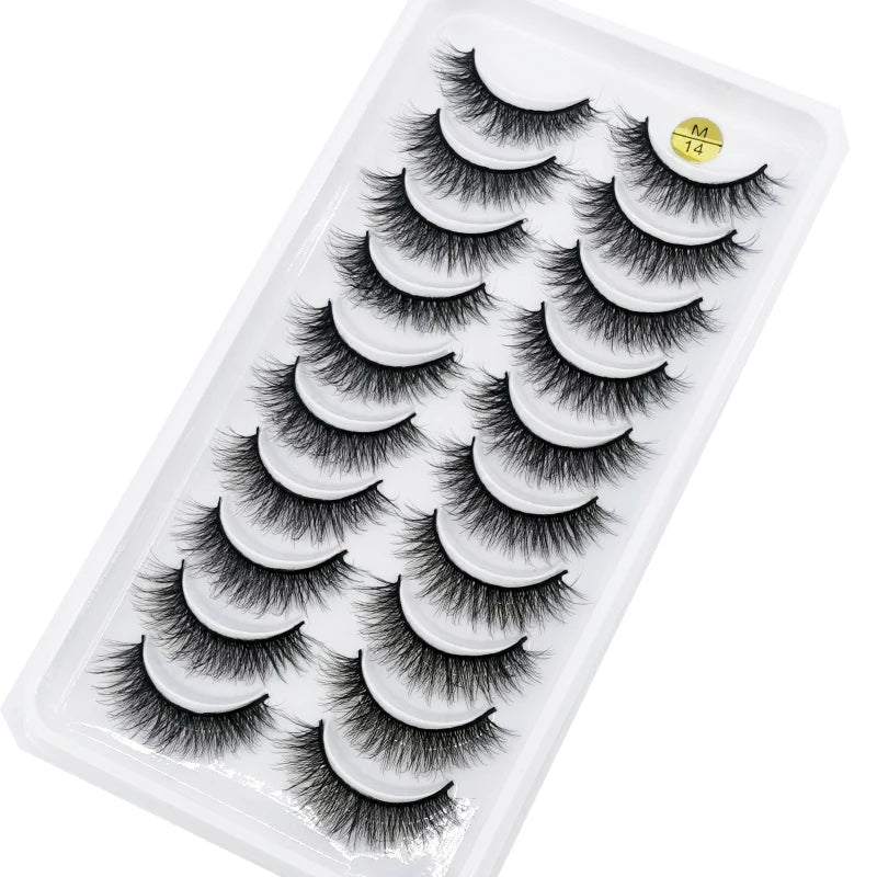 10 Pairs 3D Mink False Eyelashes Natural/Thick Eye Lashes  Fluffy Makeup Russian eyelahses Beauty Extension Reusable eyelashes