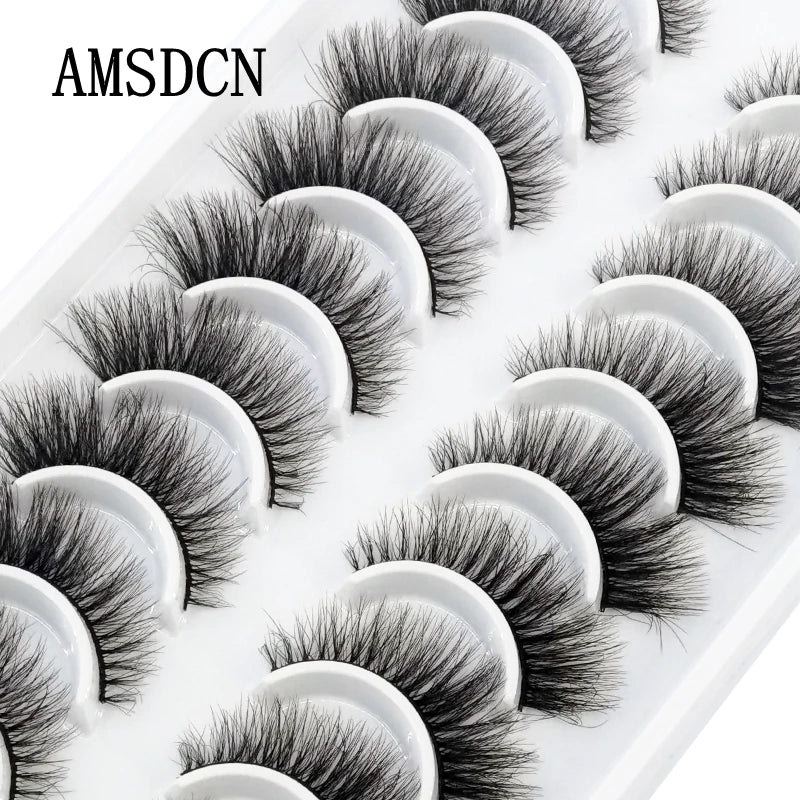 10 Pairs 3D Mink False Eyelashes Natural/Thick Eye Lashes  Fluffy Makeup Russian eyelahses Beauty Extension Reusable eyelashes