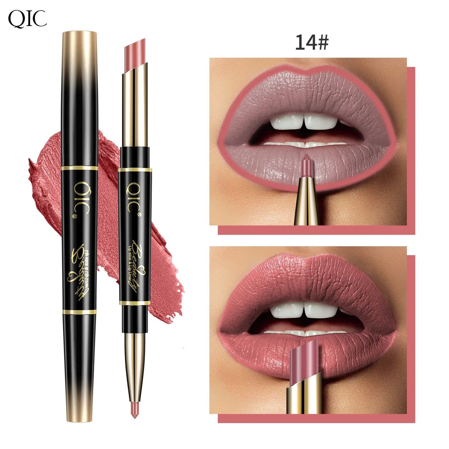 2 IN 1 Lip Liner Waterproof Matte Velvet Nude Lipstick Pencil Sexy Red Long Lasting Pink Purple Lipliner Makeup Cosmetics